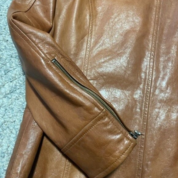 Daniel Cremieux Tan Leather Jacket - Picture 4 of 6